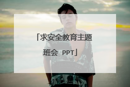 求安全教育主题班会 PPT