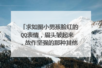 求如图小男孩脸红的QQ表情，眉头皱起来，故作坚强的那种其他图片或者高清图