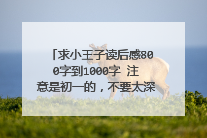 求小王子读后感800字到1000字 注意是初一的,不要太深奥了 拿来参考参考