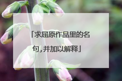 求屈原作品里的名句,并加以解释