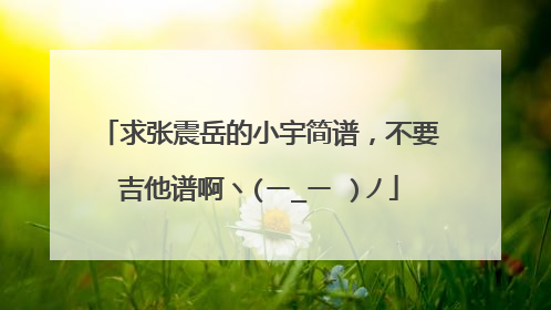 求张震岳的小宇简谱,不要吉他谱啊ヽ(ー_ー )ノ