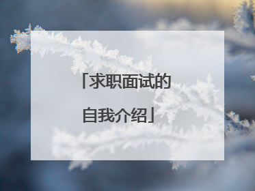 求职面试的自我介绍