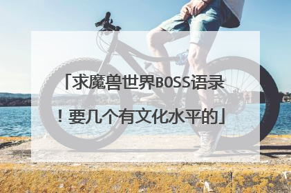 求魔兽世界BOSS语录！要几个有文化水平的