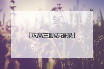 求高三励志语录