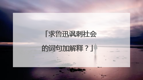 求鲁迅讽刺社会的词句加解释？