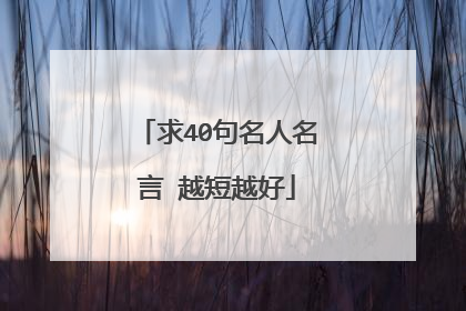 求40句名人名言 越短越好