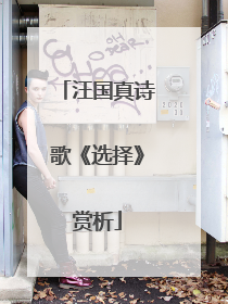 汪国真诗歌《选择》赏析