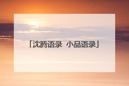 沈腾语录 小品语录