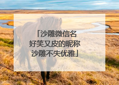 沙雕微信名 好笑又皮的昵称沙雕不失优雅