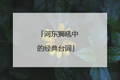 河东狮吼中的经典台词