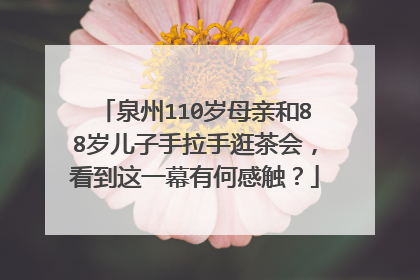泉州110岁母亲和88岁儿子手拉手逛茶会,看到这一幕有何感触?