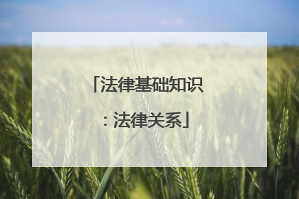 法律基础知识:法律关系