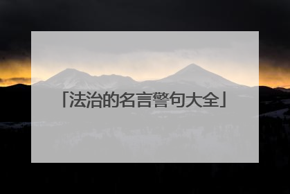 法治的名言警句大全