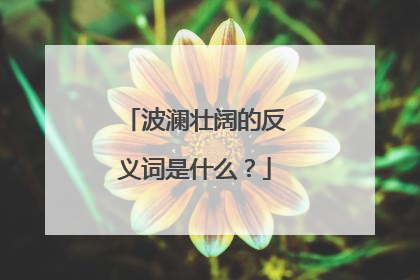 波澜壮阔的反义词是什么?