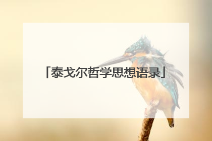 泰戈尔哲学思想语录