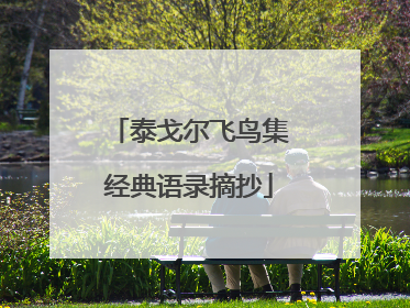 泰戈尔飞鸟集经典语录摘抄