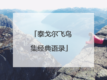 泰戈尔飞鸟集经典语录