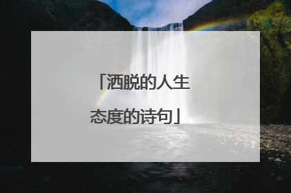 洒脱的人生态度的诗句