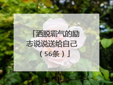 洒脱霸气的励志说说送给自己(56条)