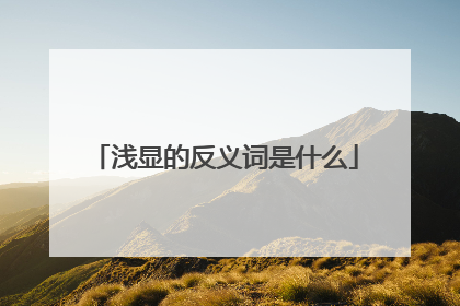 浅显的反义词是什么
