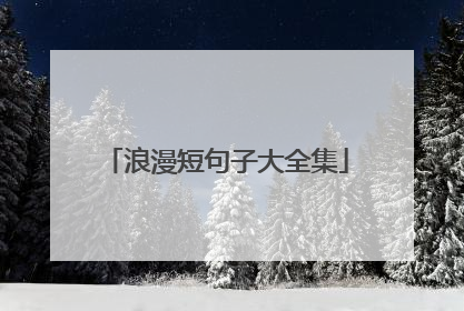 浪漫短句子大全集