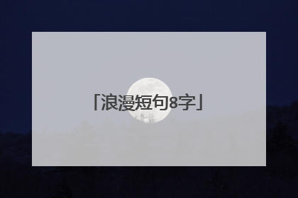 浪漫短句8字