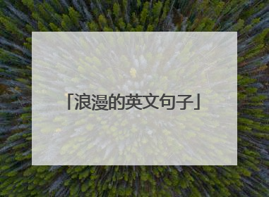 浪漫的英文句子
