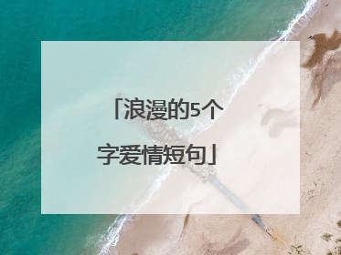 浪漫的5个字爱情短句