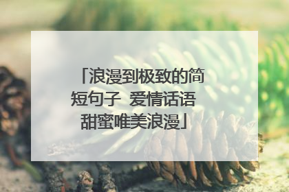 浪漫到极致的简短句子 爱情话语甜蜜唯美浪漫