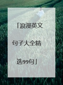 浪漫英文句子大全精选99句