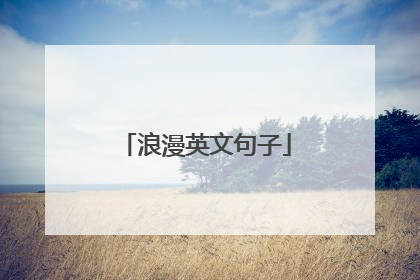 浪漫英文句子