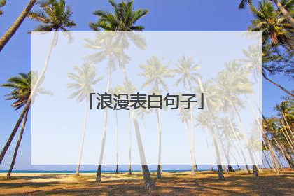 浪漫表白句子