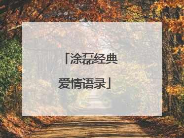 涂磊经典爱情语录