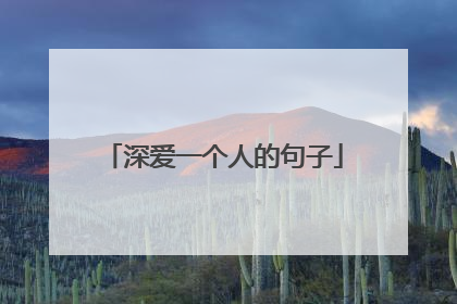 深爱一个人的句子