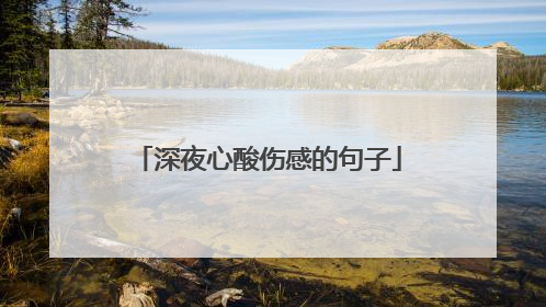 深夜心酸伤感的句子