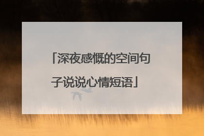 深夜感慨的空间句子说说心情短语