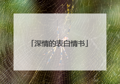 深情的表白情书