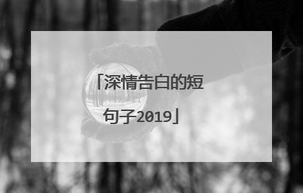 深情告白的短句子2019