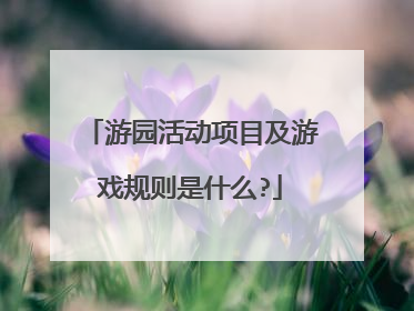 游园活动项目及游戏规则是什么?