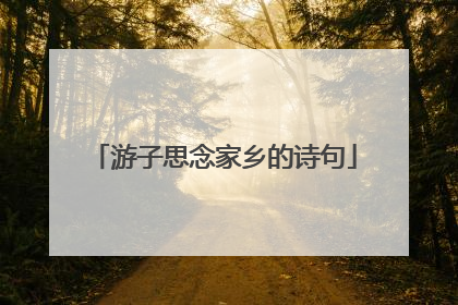 游子思念家乡的诗句
