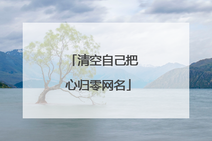 清空自己把心归零网名