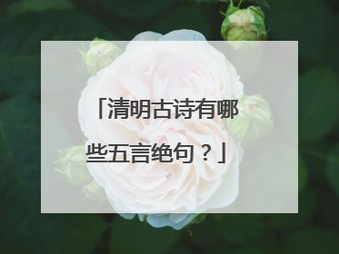 清明古诗有哪些五言绝句?