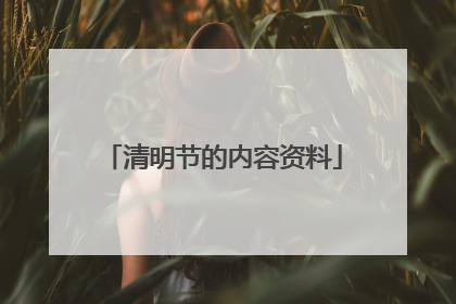 清明节的内容资料