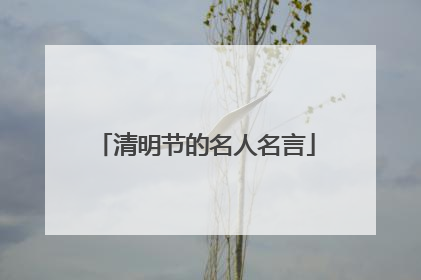 清明节的名人名言