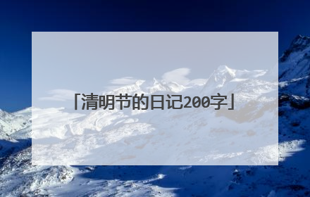 清明节的日记200字