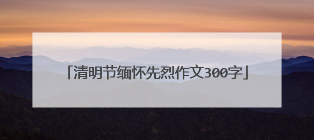 清明节缅怀先烈作文300字