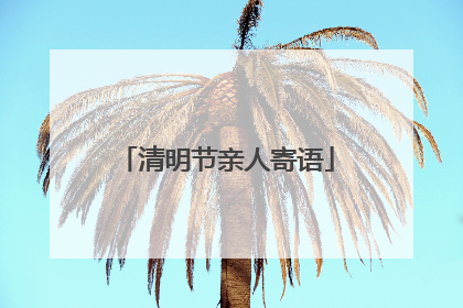 清明节亲人寄语