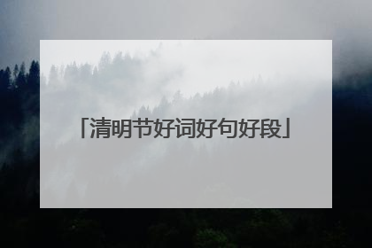 清明节好词好句好段