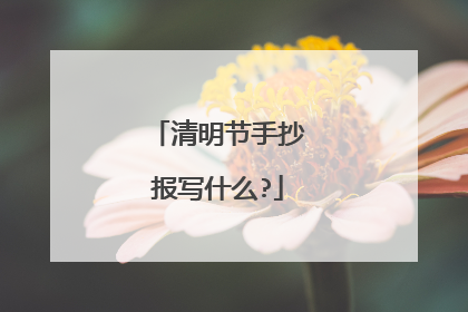 清明节手抄报写什么?