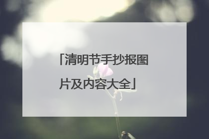 清明节手抄报图片及内容大全